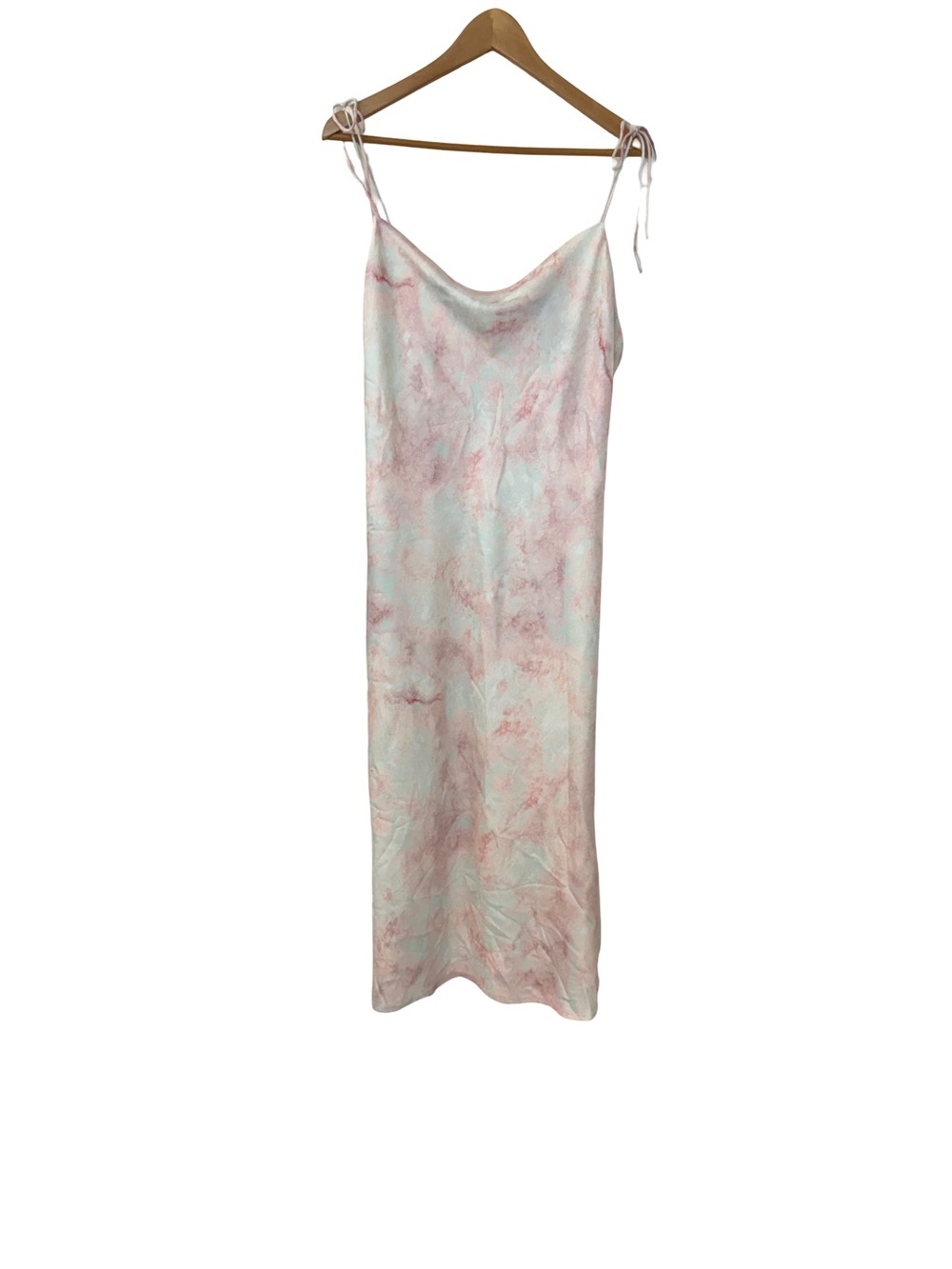 Skies Are Blue Pale Pink and Mint Marble Slip Dress